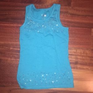 Justice Sparkly Tank Top (Blue)